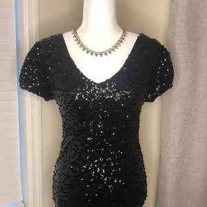 Franccesca Sequin Little Black Dress